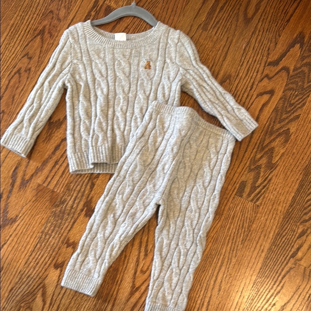 Baby GAP Gray Cable Knit Sweater